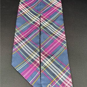 Coach Plaid Wrap in Blue, Pink, White & Yellow